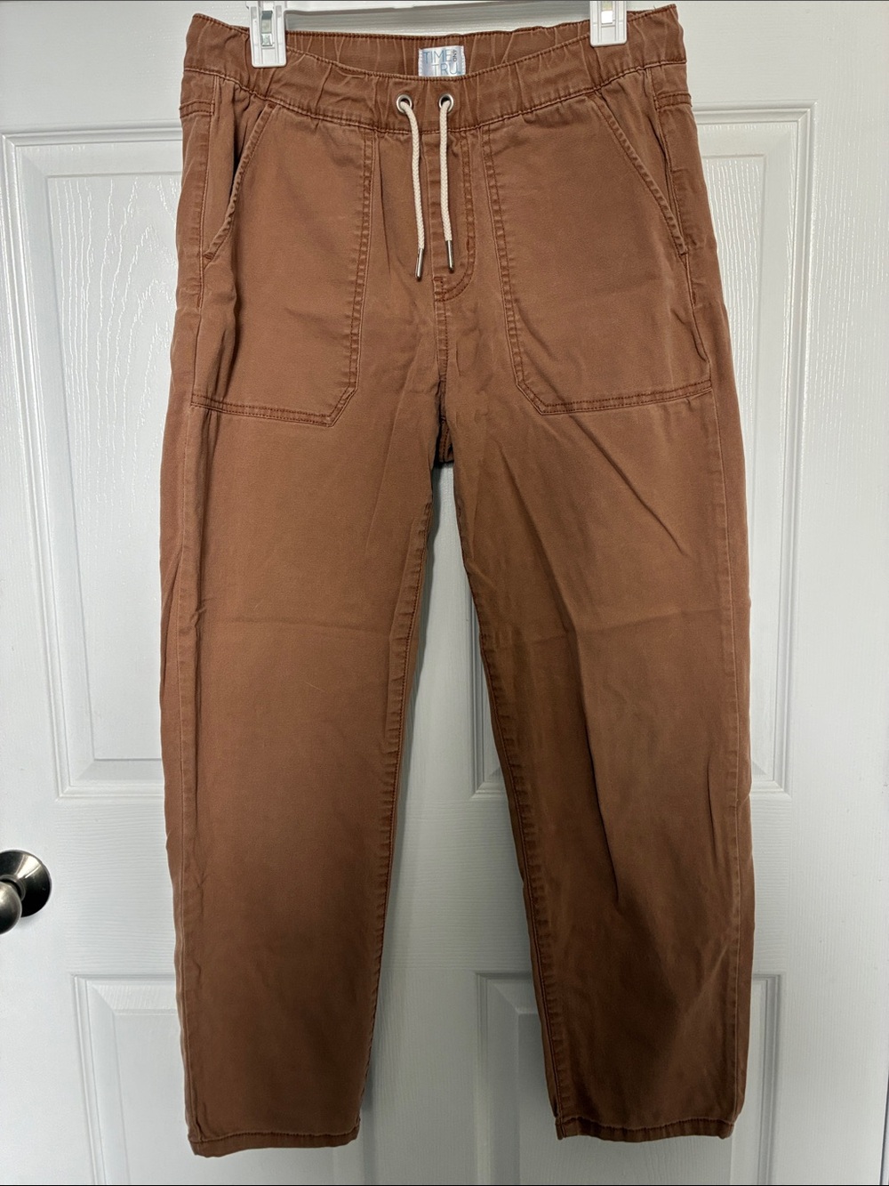 Time and Tru Rust Brown Drawstring Joggers